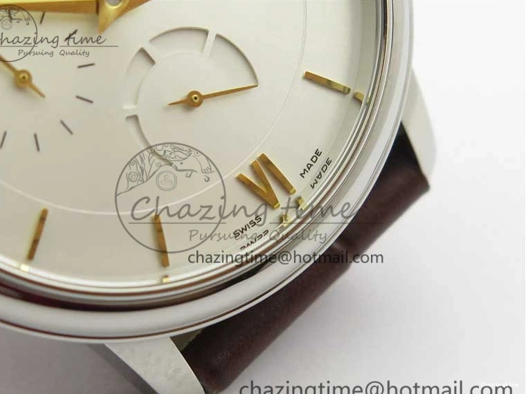 0110 Affordable De Ville Prestige Real PR SS ZF 1:1  Best Edition White Dial YG Markers Brown Leather Strap MIYOTA 7899